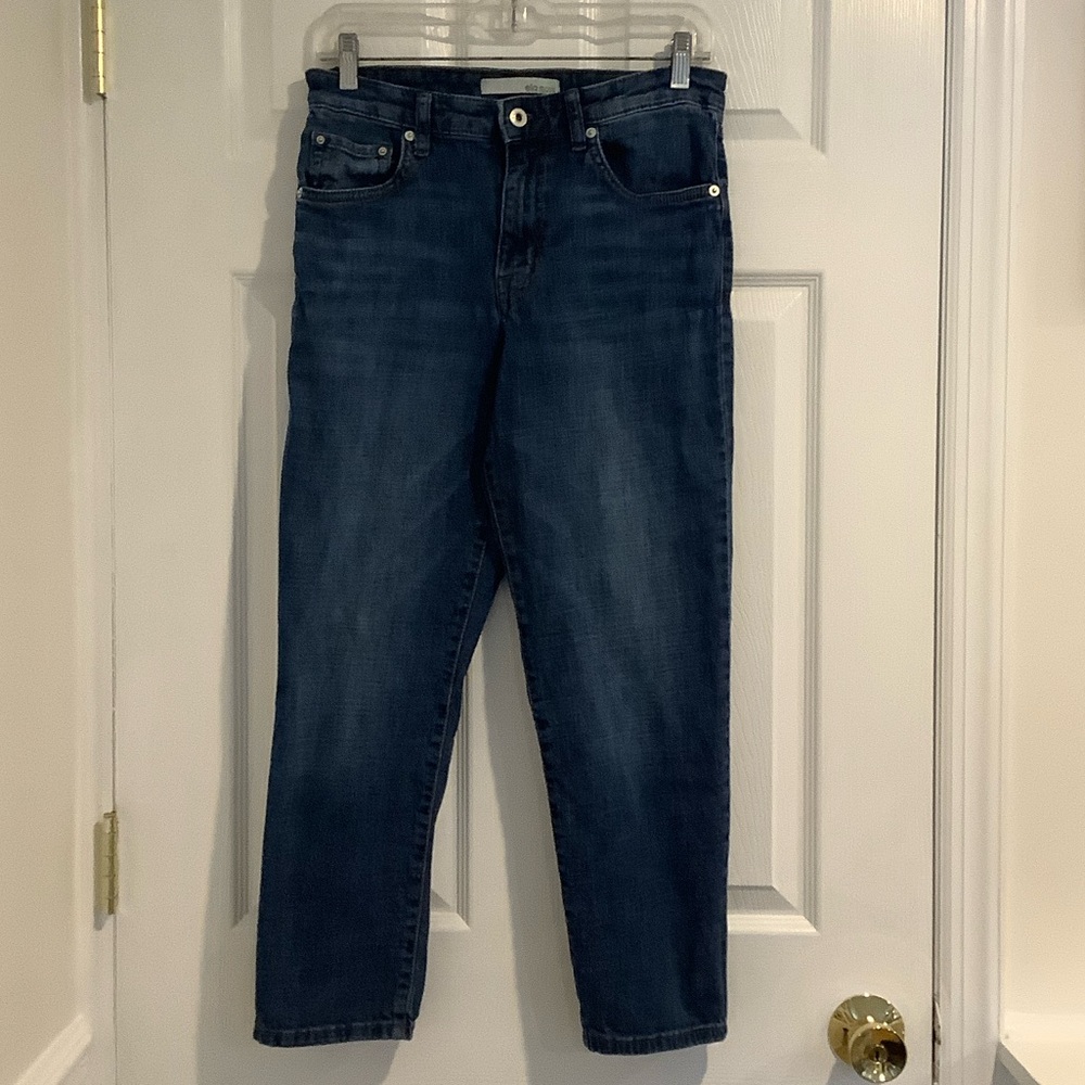 ELLA MOSS Women’s High Waist Straight Leg Cropped Ankle Medium Wash Jeans 6/28